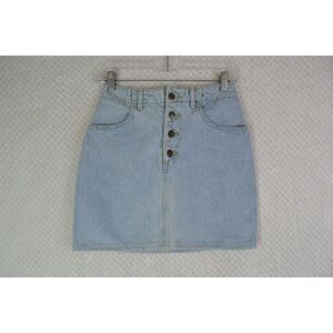 Guess Georges Marciano Women's 28 Light Wash Button Fly Jean Skirt VTG